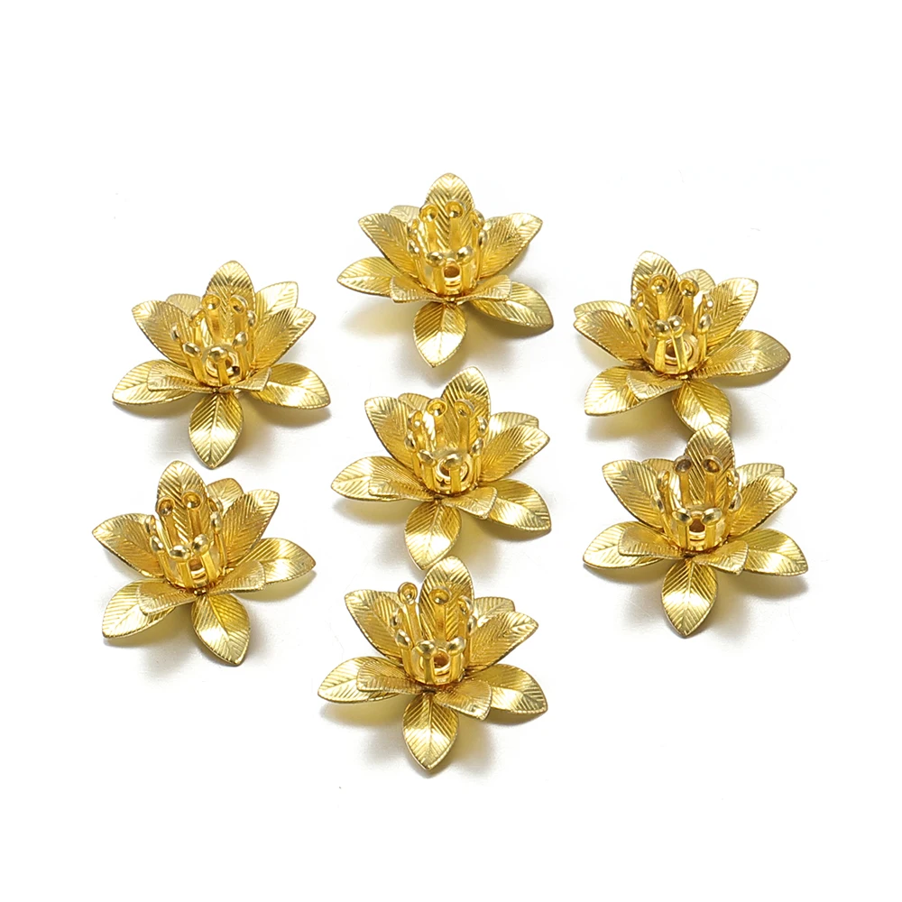 10 шт./лот 6x15 мм медные филигранные бусины в форме цветка шапочки коннекторы для