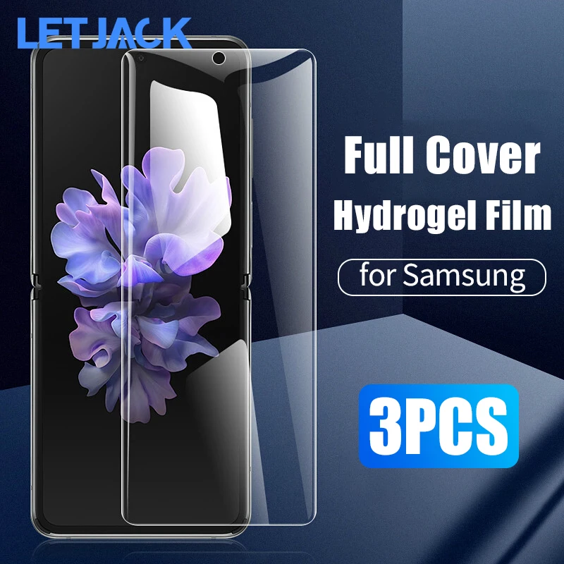 

3Pcs Hydrogel Film Full Cover Screen Protector For Samsung Z Flip3 5G S10e Note 20 Ultra A10 A20 A30 A40 A50 A60 A70 Not Glass