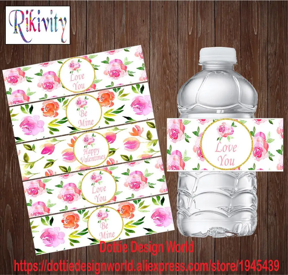 Rikivity 20 шт./лот под заказ роза свадебная бутылка для воды будущей мамы винные