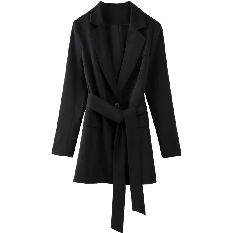 

Black Blazer Womens Autumn Winter Fashion Notched Collar Long Sleeve Plus Size Office Ladies Coat Tops Women Blazers And Jacket