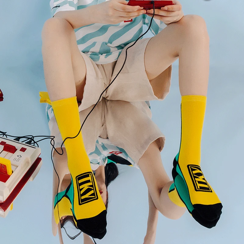 3 Pairs/Box Original Letter Stockings Cotton Harajuku Color Hip Hop Japanese Sport Men Women Long Socks Fashion Gifts Streetwear
