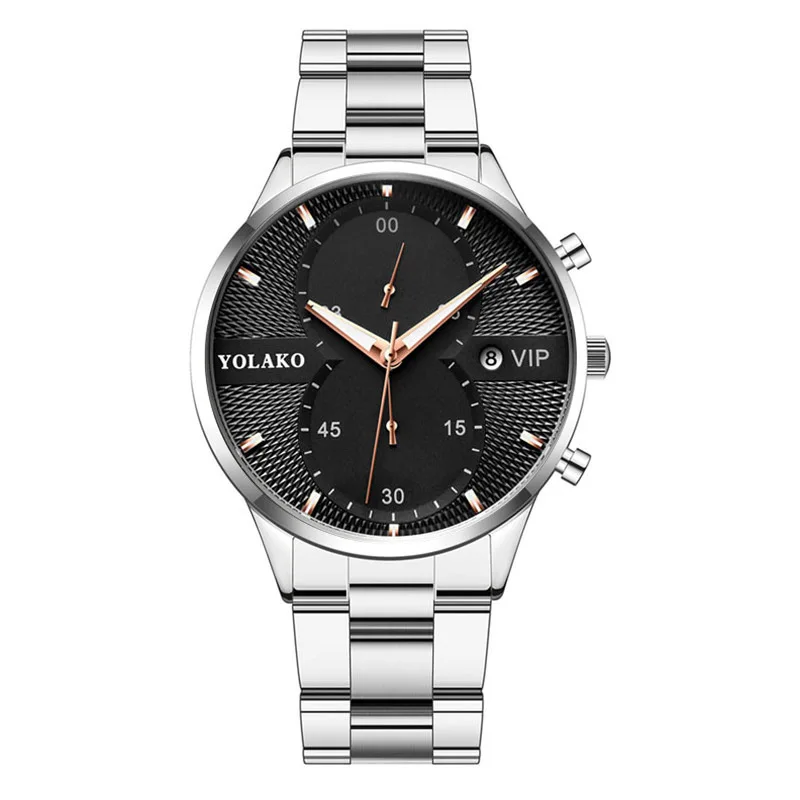 Роскошные мужские часы Yolako повседневные кварцевые с календарем модные деловые