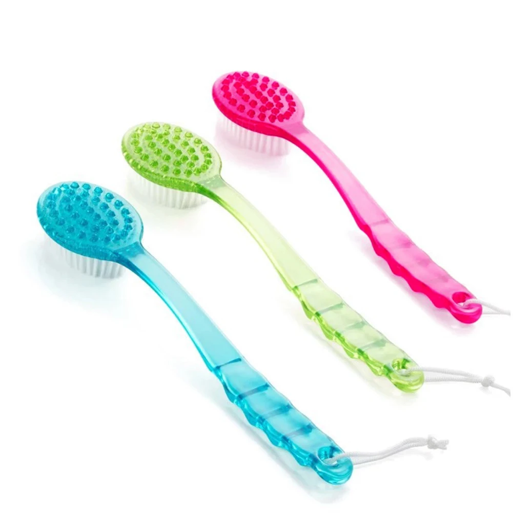 

Shower Body Brush Double Sided Back Cleaning Scrubber Massager with Long Handle Soft Bristles Exfoliating Cleaning Brush