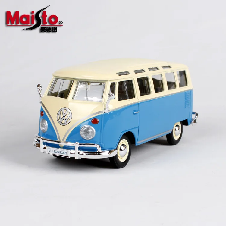 Модель автомобиля Maisto 1:24 Volkswagen Bus Samba, модель автомобиля из сплава, модель автомобиля для литья под давлением, модель автомобиля, украшение автомобиля, коллекция, подарочная игрушка
