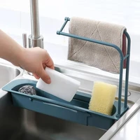 telescopic sink shelf kitchen sinks organizer soap sponge holder sink drain rack storage basket kitchen gadgets accessories