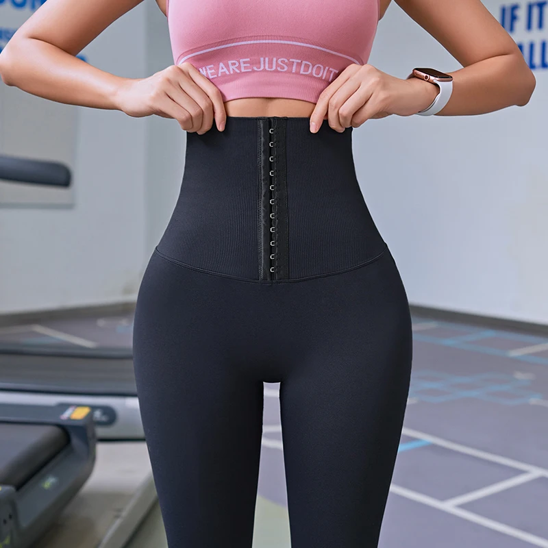 

2021 New Yoga High Waist Tight Leggings Women Running Gym Fitness Pants Stretch Polyester Leggings Sexy Black Sweatpants