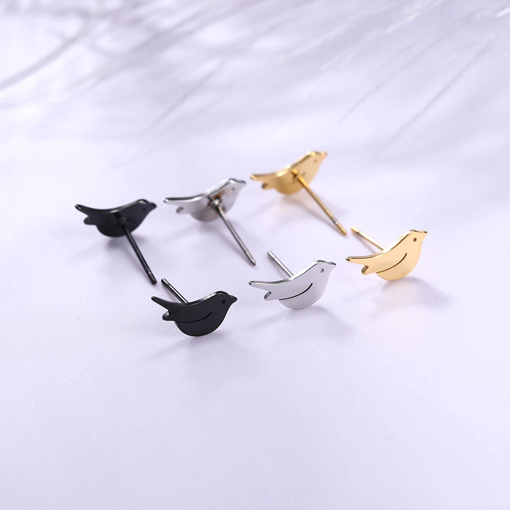 Женские серьги-гвоздики из нержавеющей стали Fishhook с изображением медведя