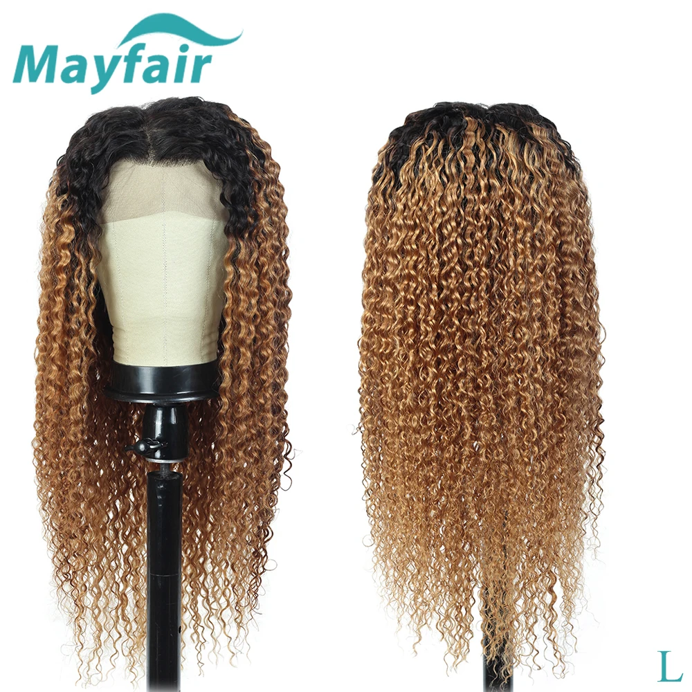 Омбре цвет кружева передний парик с волосами младенца бразильские кудрявые