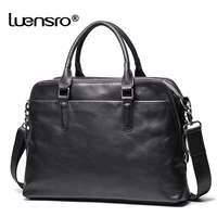 large briefcase men genuine leather men bag handbag leather laptop shoulder bags high quality male totestravel bag briefcases
