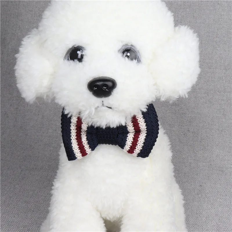 

Knitted Bow Pet Collar Small and Medium-sized Large Dogs Go Out To Travel with A Collar Adjustable Elasticity and Breathability