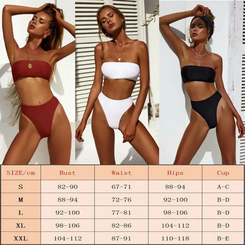 Женщины Лето пляж бикини наборы дамы 2 шт. праздник купальник с высокой талией