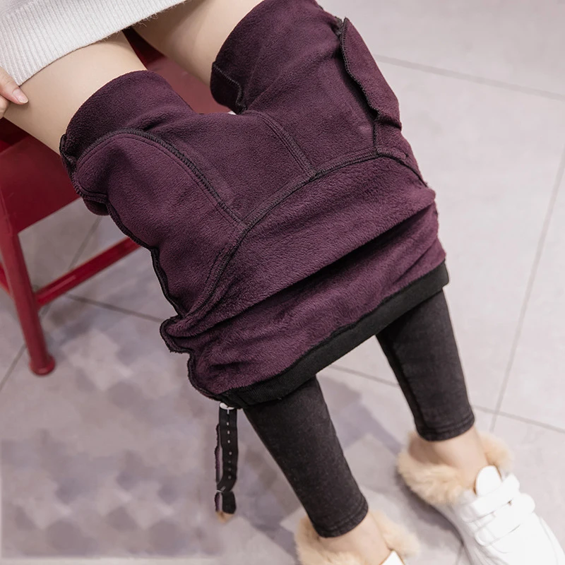 Teenster зимние теплые флисовые джинсы для беременных джинсовые штаны Осенние
