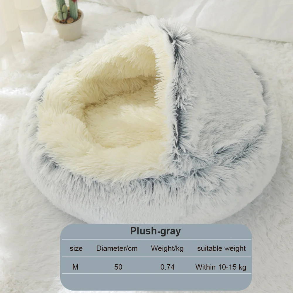 

Pet Sleeping Nest Plush Creative 2-in-1 Cat Bed Warm 40cm