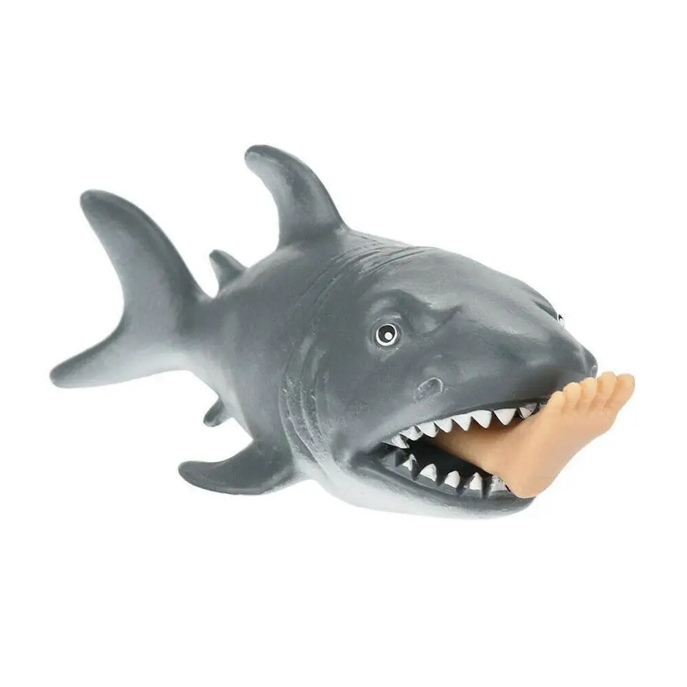 

1pc Anti Stress Squeeze Toy Creative Biting Leg Shark Gift Toy Trick Plastic Relief Kids Funny Stress Toy For Child Spoof V9B6