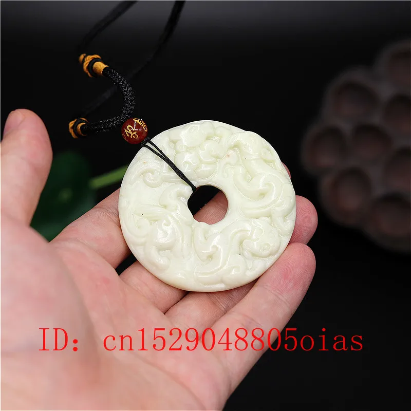 Ожерелье из натурального белого зеленого китайского нефрита дракона тигра
