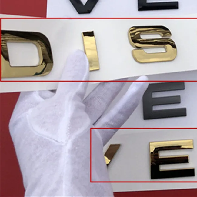 glossy gold Звезда Блеск черная буквенная эмблема значок для Дискавери 5 спорт автостайлинг для кроссоверов капот и багажник Стикер Матовый серый глянцевый Золотой Серебряный - Название цвета: glossy gold