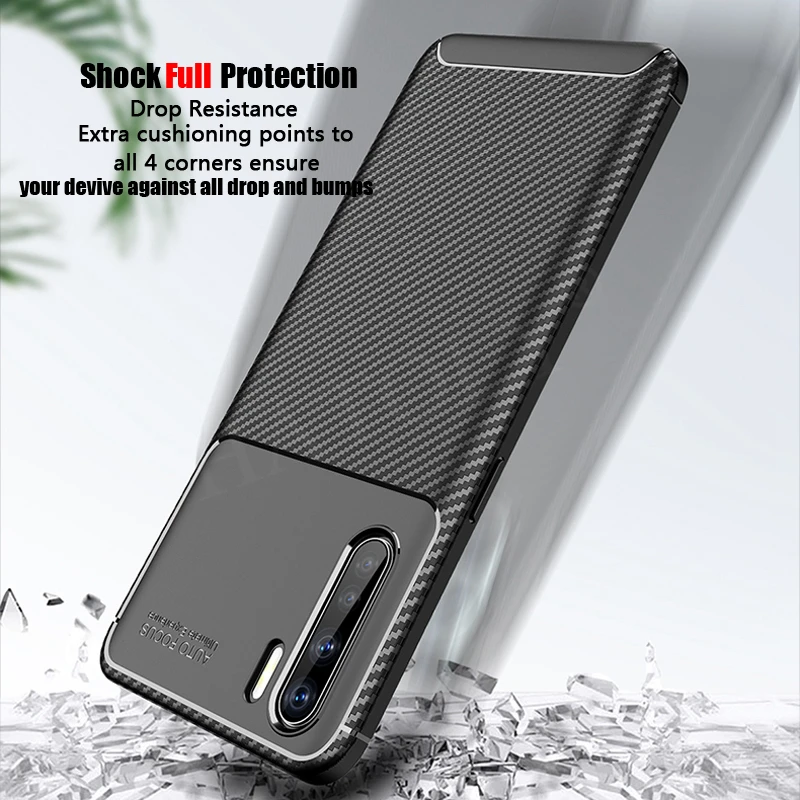 

Wolfsay New Carbon Brushed Case For OPPO A91 Cover Shockproof Slim Soft Silicone Cases For OPPO A91 Fiber Cover OPPO F15 6.4"