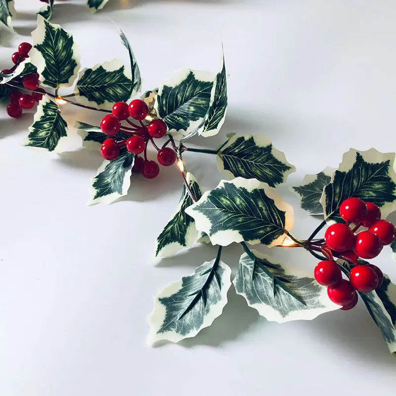 2 м 20 шт Светодиодный светильник гирлянда Красный Фруктовый декоративный ротанг s