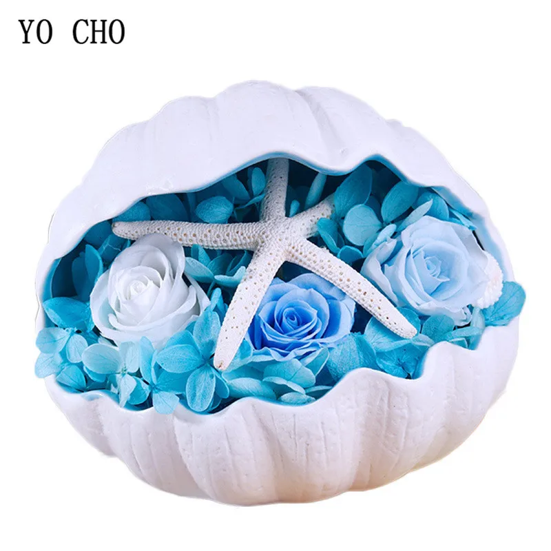 Сушеная розовая Гортензия цветы неувядающая свежая роза в Ракушке свадьба день