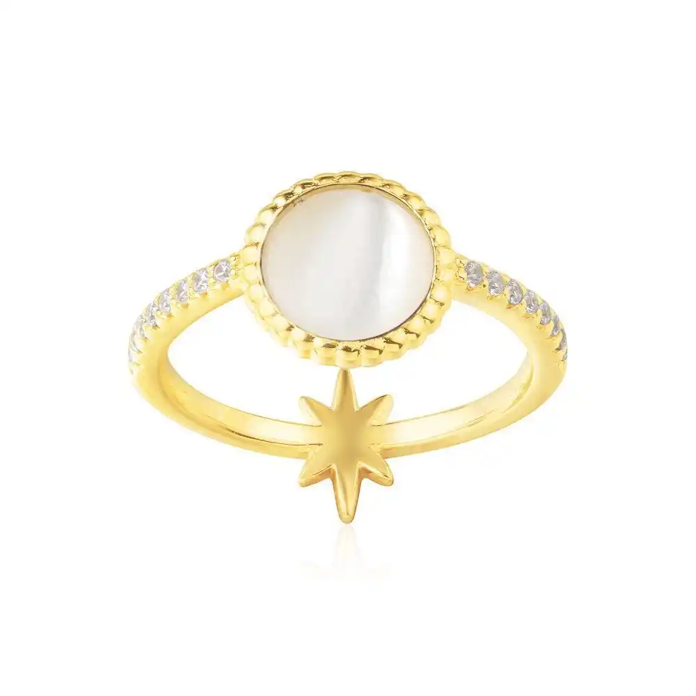 2020 Модное новое Золотое кольцо с белыми звездами и камнями Роскошные Блестящие