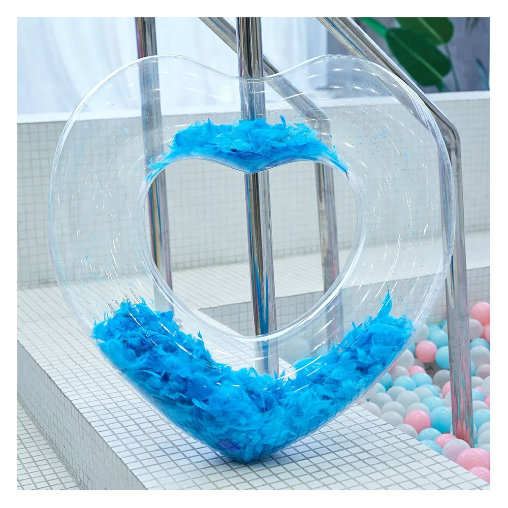 Плавательное кольцо с сердцем 90 перьев надувной круг для любимой женщины