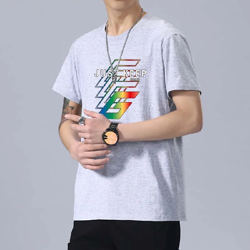 Футболка мужская с рисунком хлопок короткий рукав брендовая уличная одежда в