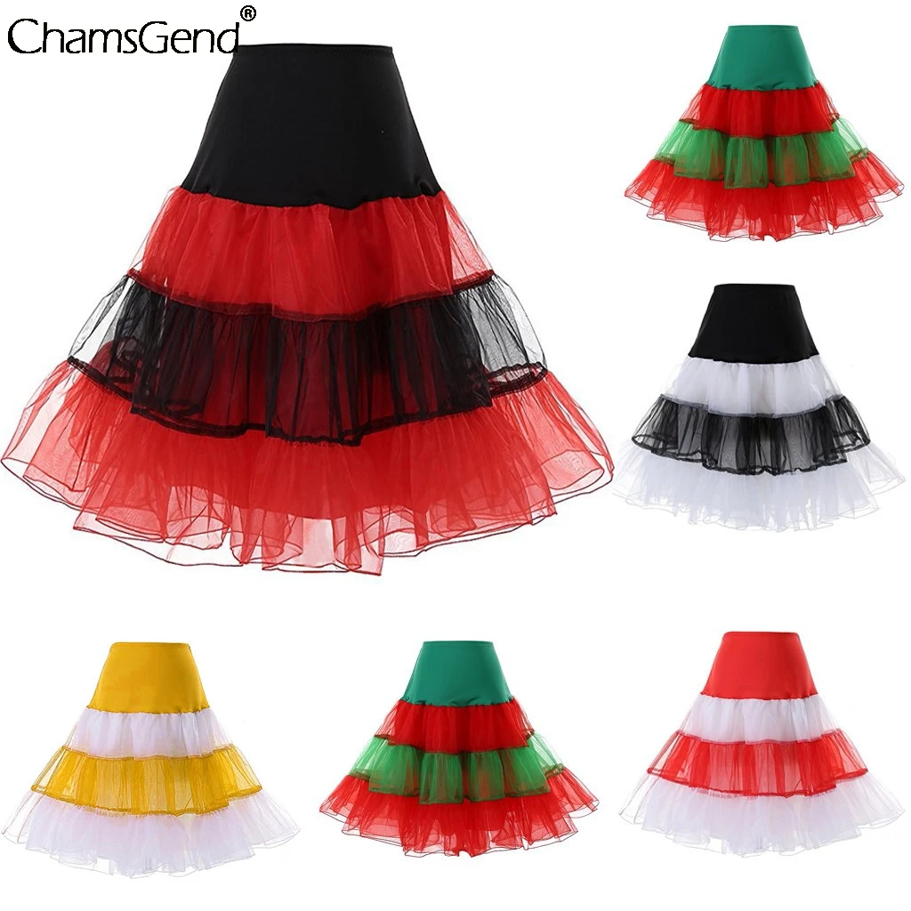 

High Quality Mesh Pleated Skirt Women Slip Elastic Party Dance Ballet Tulle Skirt Underskirt Casual Skirts Falda Mujer #4