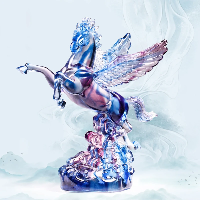 Женская статуэтка счастливая летящая лошадь с крыльями для дома подарки офисные