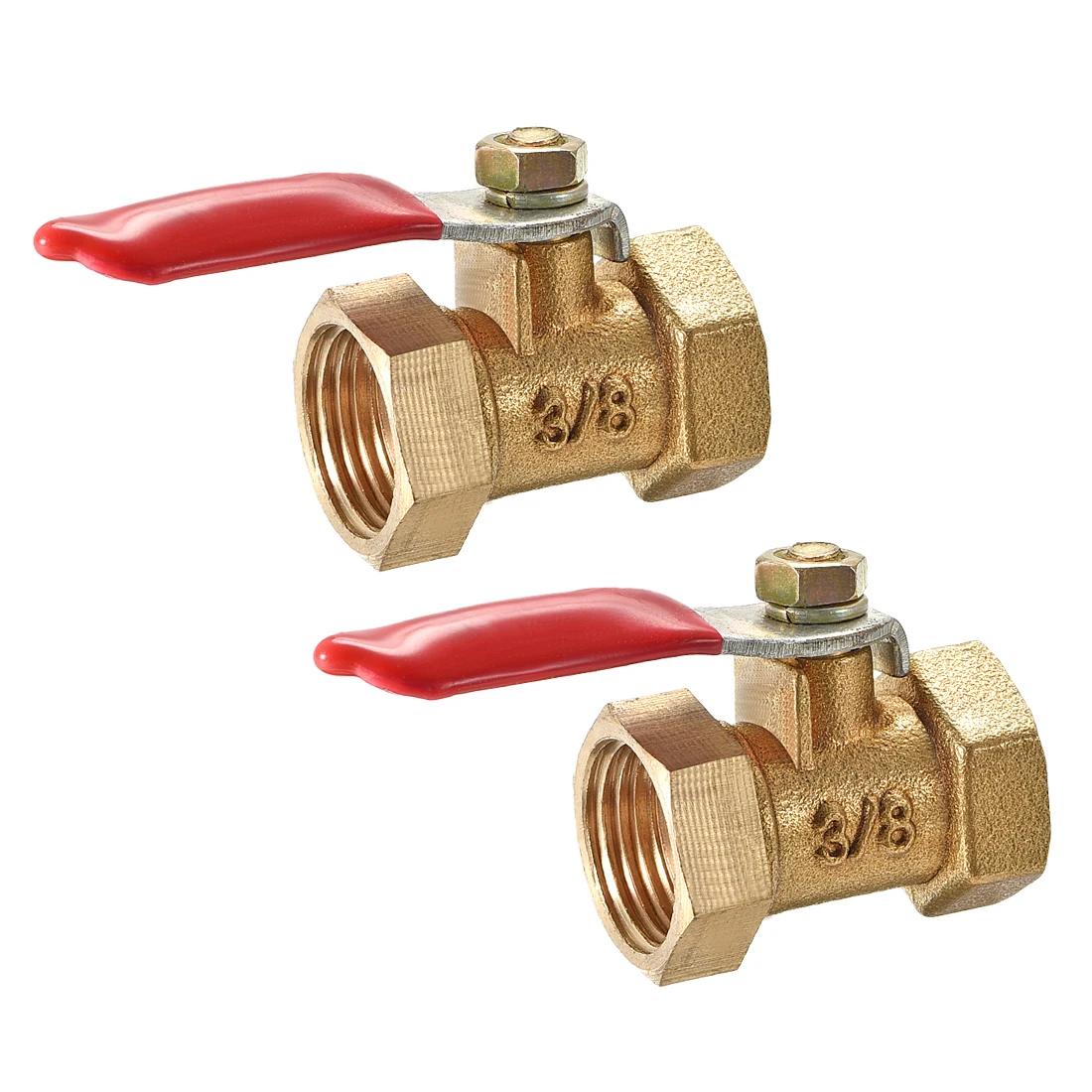 

uxcell Brass Air Ball Valve Shut Off Switch G3/8 Female to Female Pipe Coupler 2Pcs