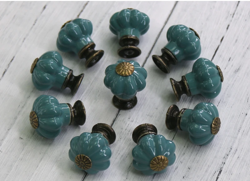 10PCS Vintage Ceramic Knobs and Handles Door Cupboard Drawer Small Pull Knob Handle,Furniture Hardware