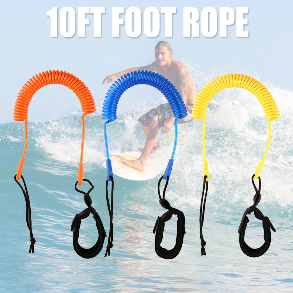 3 Meter/10 Feet Coiled Leash Stand Up Paddle Board Surfboard Leash Leg Rope Ankle Sup Foot Raft Traction | Спорт и развлечения