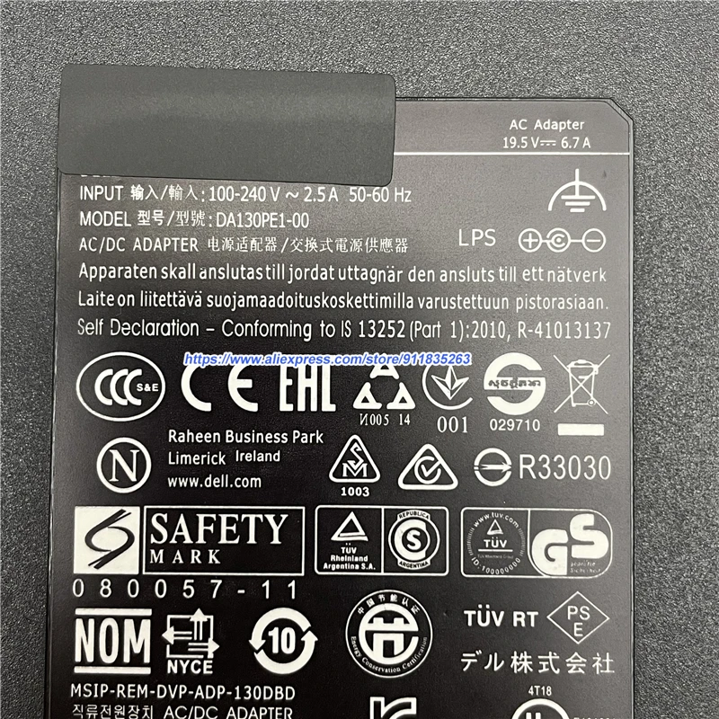 Оригинальный адаптер питания для ноутбука 19 5 в 5510 А Φ DA130PM130 LA130PM121 Dell XPS 15 0773 9530 9550