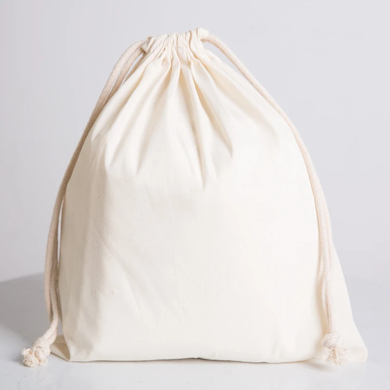 Хлопок экологический многоразовый bolsa reutilizable Shopper Tote сумки для хранения на шнурке хозяйственная сумка большая однотонная белая холщовая
