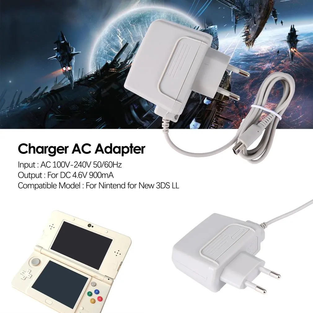 

EU Plug Travel Charger for Nintendo NEW 3DS XL AC 100V-240V Power Adapter for Nintendo DSi XL 2DS 3DS 3DS XL