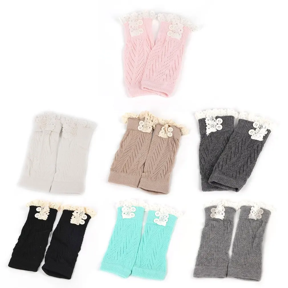 

European American Fashion Comfortable Kids Baby Girl Crochet Knitted Lace Boot Cuffs Toppers Leg Warmer Socks Baby Leg Warmers