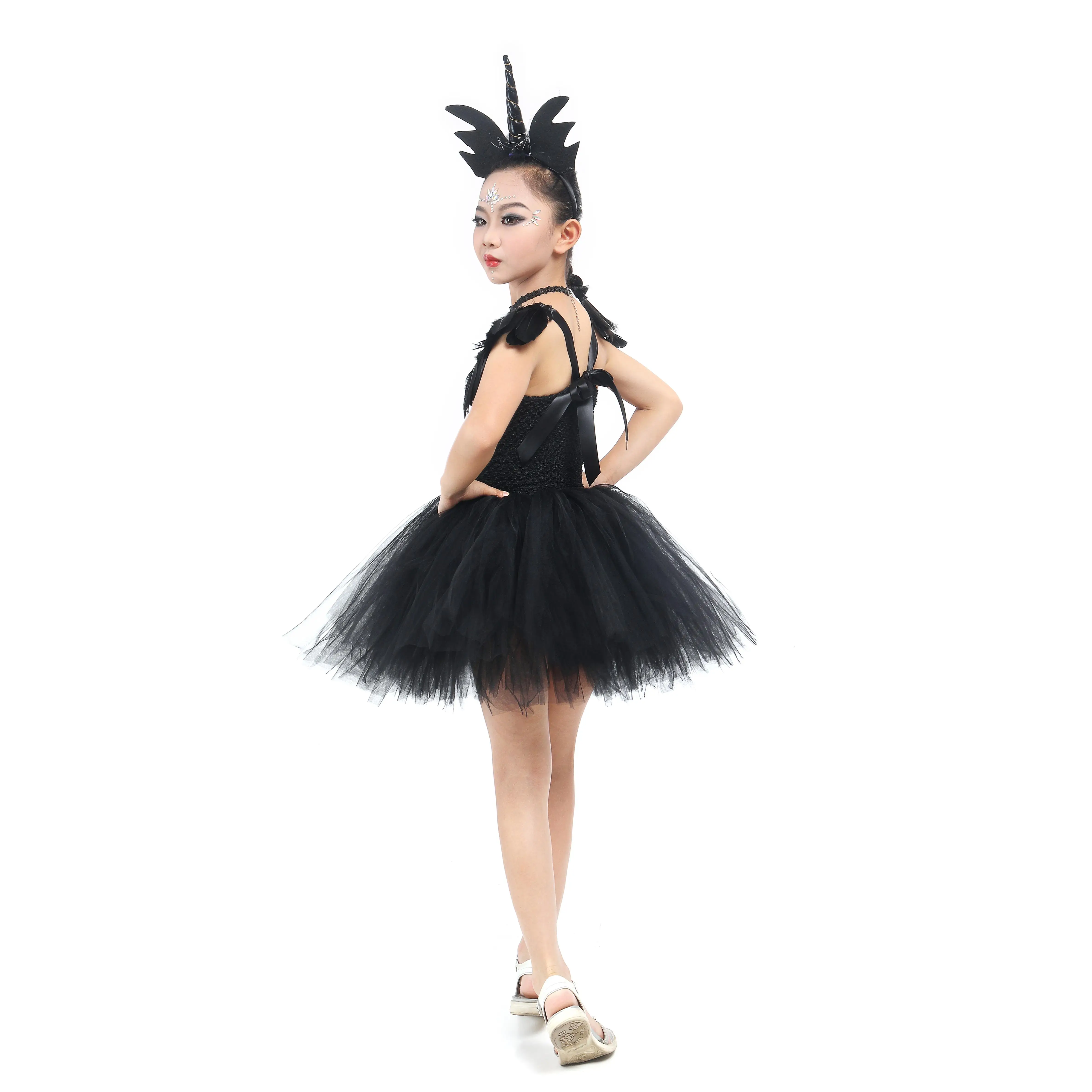 Костюм черного ангела для Хэллоуина вечеринки дня рождения девушки индийское