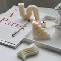 geometric shape letter candle silicone mold fashion aromatherapy candle mould photo model home decoration resin molds for art