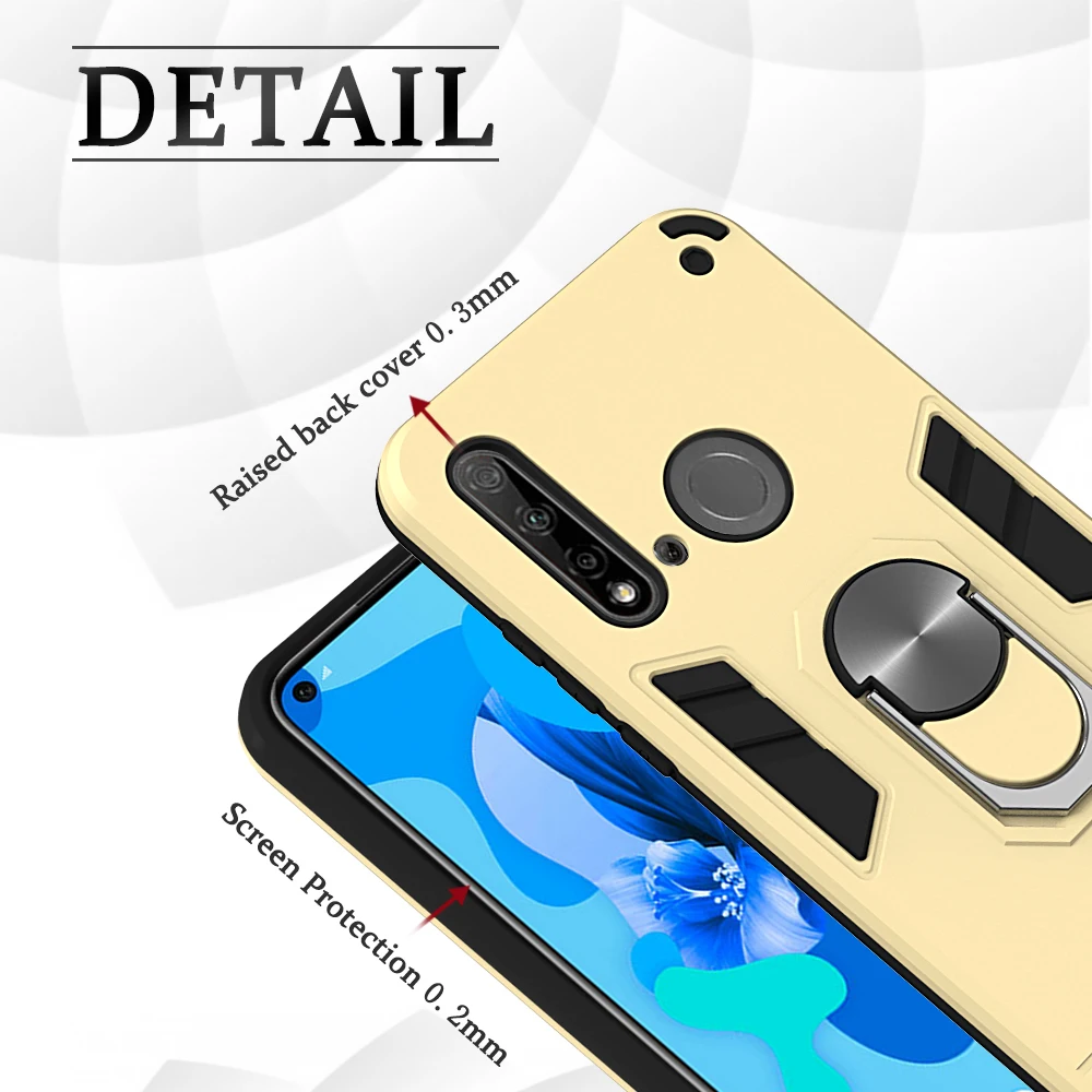 Магнитный автомобильный держатель чехлы с кольцом сеткой для hoesje Huawei P20 Lite чехол