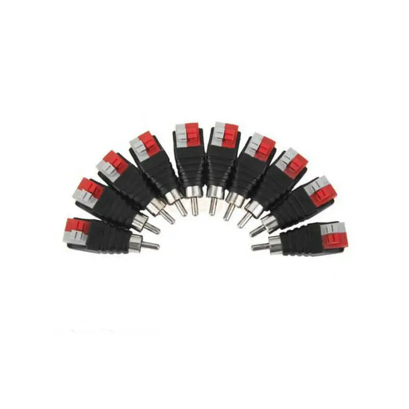 

200W RCA Male Connector To Audio 1V-38V Stereo Cords Plug Speaker Press Parts