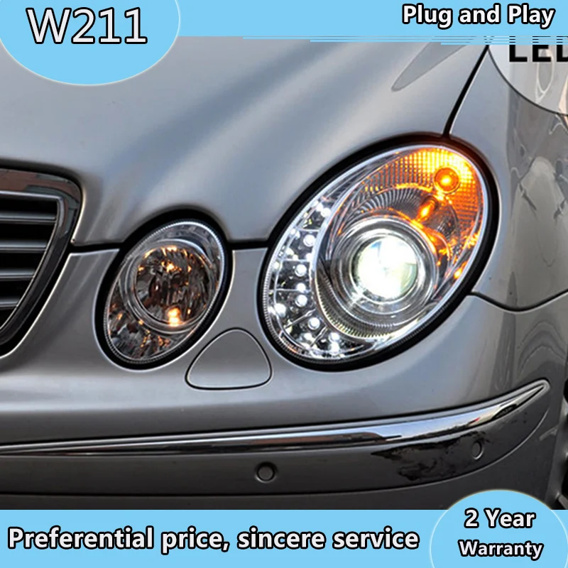 

Car stying For Mercedes-Benz W211 2002-2005 E240 E200 E280 LED Angel Eyes DRL Daytime LED Head Lights Front Lamp