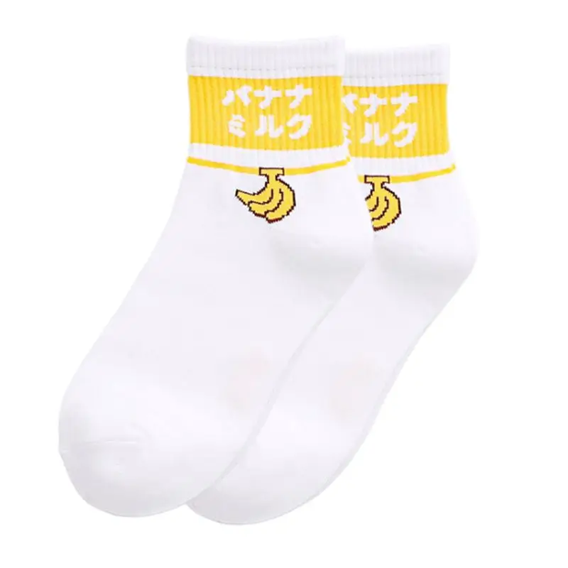 Японские Женские носки выше лодыжки для девочек милые яркие цвета милый йогурт