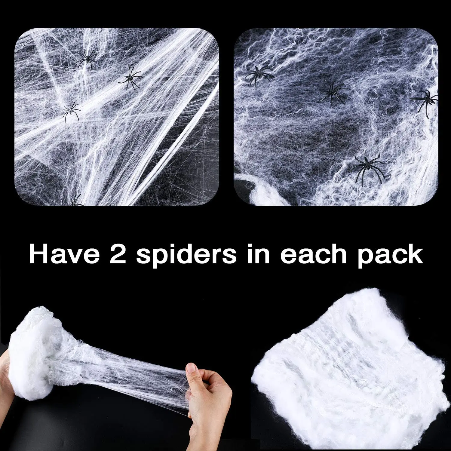 Хэллоуин Страшные вечерние реквизиты сцены белая эластичная паутина паук