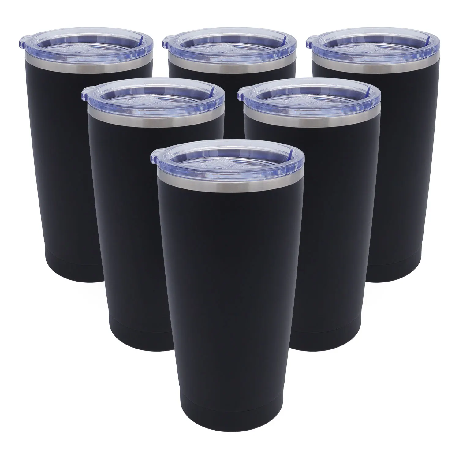 

Clearance price 6PCs 20oz black travel tumbler stainless steel double wall vacuum insulated cup with slider lid US stock