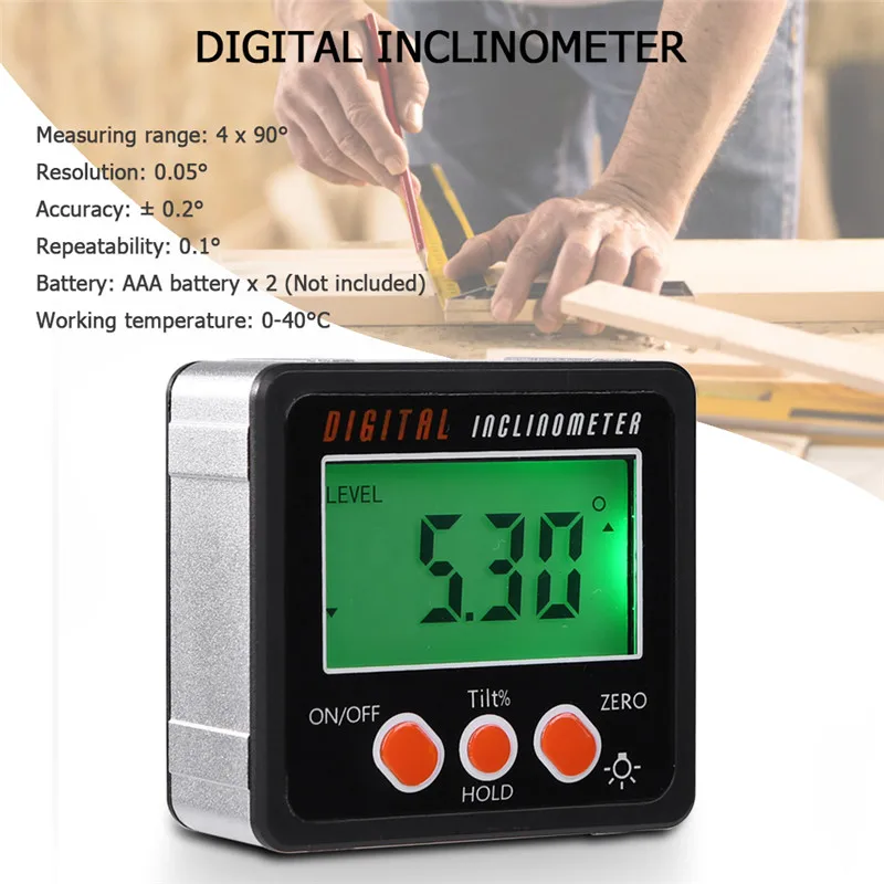 Mini Angle Finder Precision Digital Network Conveyor Waterproof Inclinometer Level Instrument With Box Magnetic Base | Инструменты