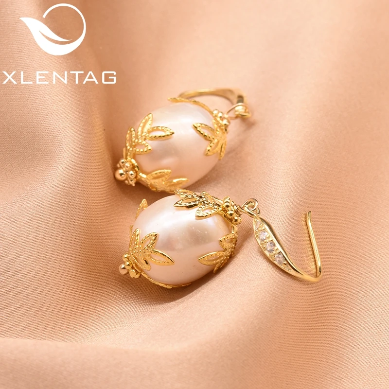 Женские серьги с растительным цветком XlentAg круглые серьги-Крючки из натурального