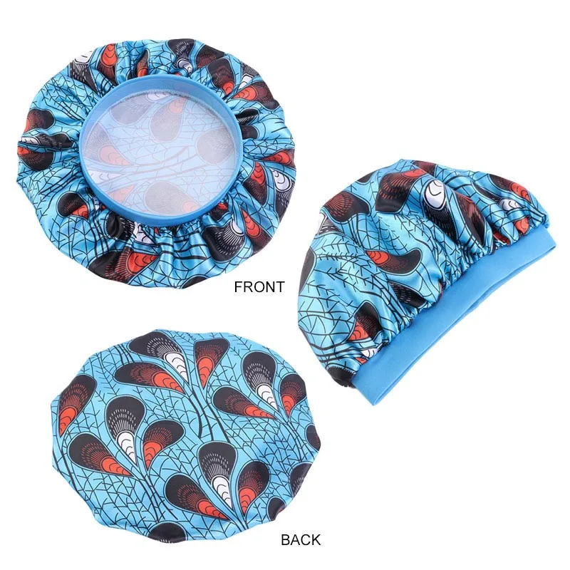 

African Sleep Cap Bonnet Hair Caps Double Layer Adjust Sleep Night Cap Head Cover Hat For Curly Springy Hair Styling Accessories