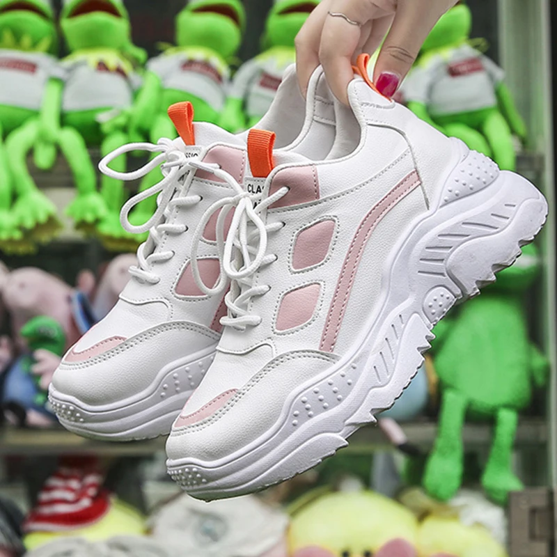 Кроссовки женские массивные Вулканизированная подошва повседневная обувь в