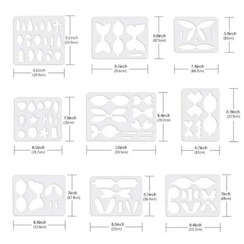 Многоразовые серьги-Шпильки 9 шт. шаблон для изготовления пластиковых трафаретов