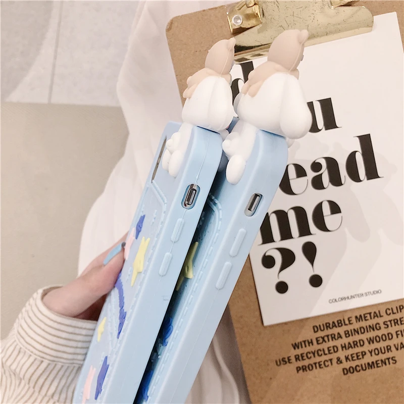 Милый мультяшный пентаграмма с большими ушками собачий силиконовый чехол для