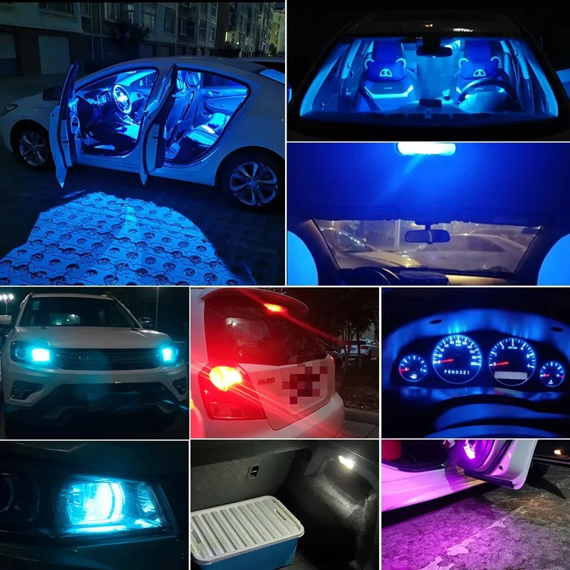 

10x 2021 Newest W5W Led T10 Car Light COB Glass 6000K White Auto Automobiles License Plate Lamp Dome Read DRL Bulb Accessories